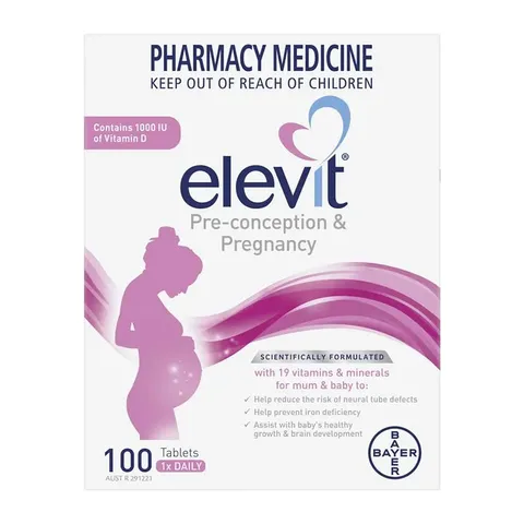 Elevit Pre-conception Pregnancy - Vitamin tổng hợp dành cho giai đoạn chuẩn bị mang thai và toàn bộ thai kỳ chính hãng Úc