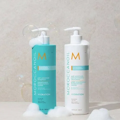 Bộ Gội Xả Moroccanoil Airy Moisture 500ml - Dưỡng Ẩm Sâu, Giúp Tóc Mềm Mượt và Chắc Khỏe với Dầu Hạt Argan & Axit Hyaluronic 869591