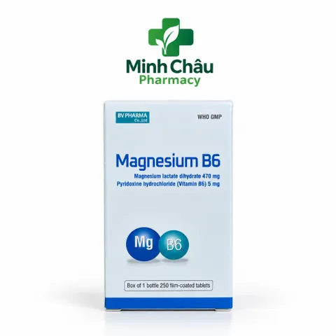 Magnesium B6 BV lọ 250 viên giúp bổ sung Magie và vitamin b6 hỗ trợ ổn định thần kinh, giảm căng thẳng, , chuột rút
