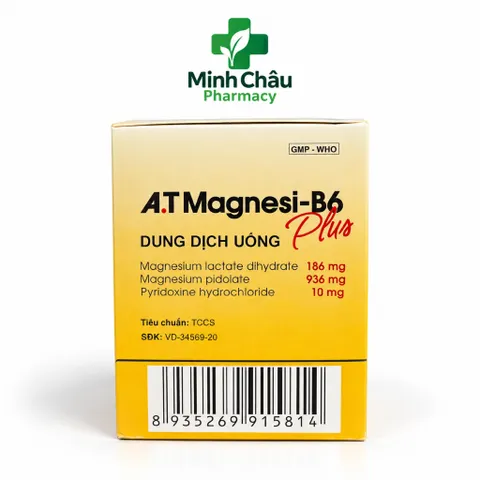 AT Magnesi-B6 Plus giúp bổ sung magie và vitamin B6 giảm trằn trọc quấy đêm cho bé dạng ống uống Hộp 30 ống x 10ml