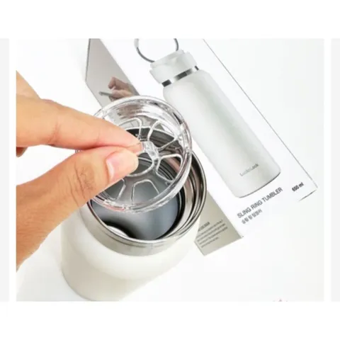 Bình giữ nhiệt LocknLock Sling Ring 650ml màu ivy - Giữ nhiệt 18 giờ, quai xách tiện lợi, miệng rộng dễ dùng