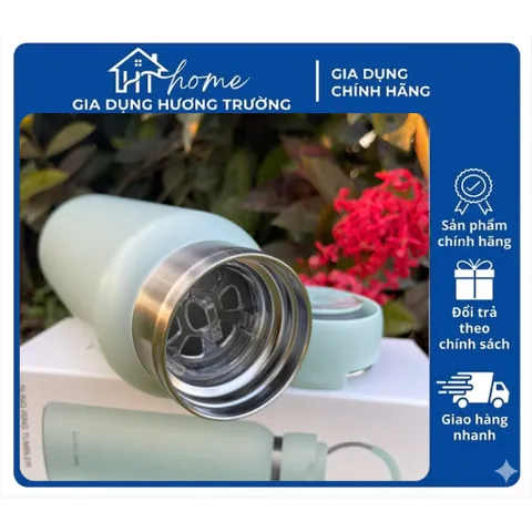 Bình giữ nhiệt LocknLock Sling Ring 650 màu mint - Giữ nhiệt 18 giờ, quai xách tiện lợi, miệng rộng dễ dùng