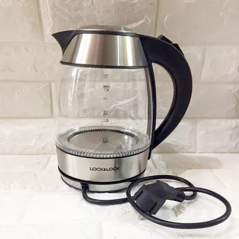 Ấm Đun Siêu Tốc Thủy Tinh 1,8L LocknLock EJK418SLV 1850W Có Đèn Led Khi Đun - Bảo Hành 12 Tháng