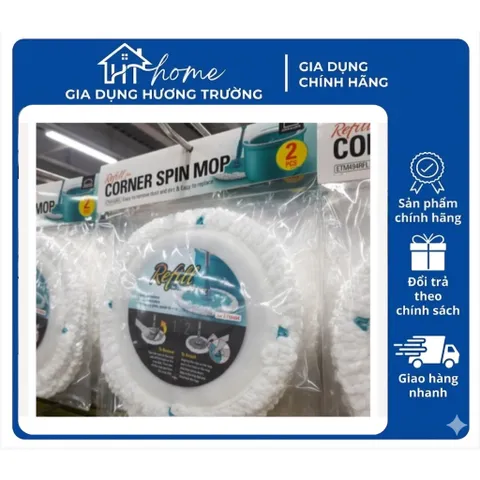 Bộ 2 Bông Lau Thay Thế Của Bộ Lau Nhà Corner Spin Mop ETM494 - Hàng Chính Hãng