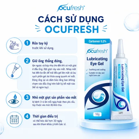 Ocufresh Eye Gel Hỗ Trợ Dưỡng Ẩm Mắt, Sử Dụng Hằng Ngày, An Toàn Cho Người Đeo Lens