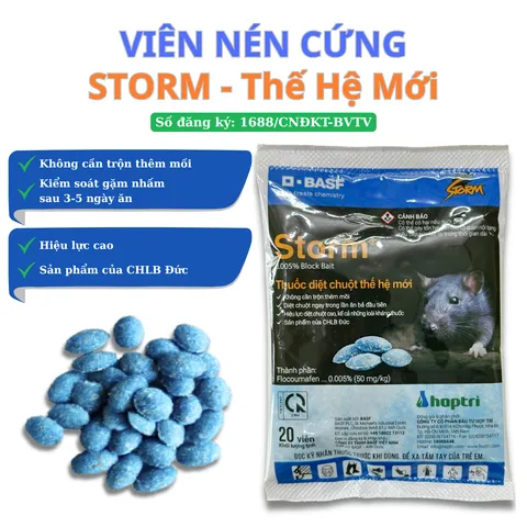 Storm gói 20 viên, dạng viên nén cứng kiểm soát gặm nhấm không phải trộn thêm mồi