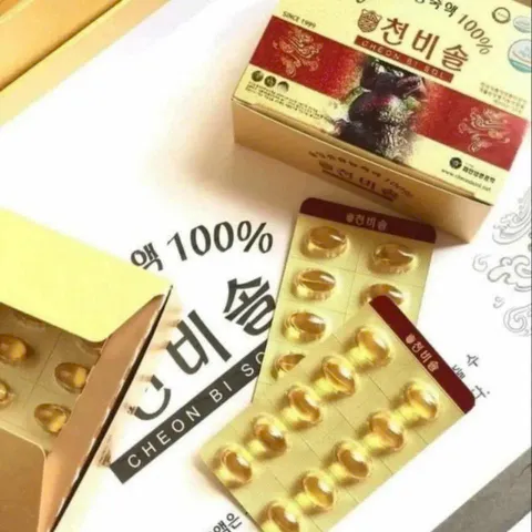 Tinh Dầu Thông Đỏ Chính Phủ Cheon Bi Sol hộp 180 Viên Hàn Quốc Giảm Mỡ Máu, Tiểu Đường, Huyết áp 870601