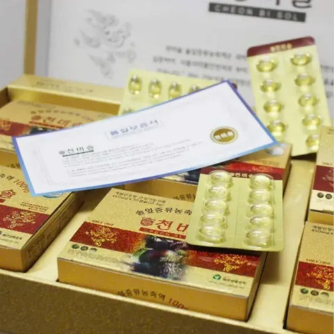Tinh Dầu Thông Đỏ Chính Phủ Cheon Bi Sol hộp 180 Viên Hàn Quốc Giảm Mỡ Máu, Tiểu Đường, Huyết áp 870601