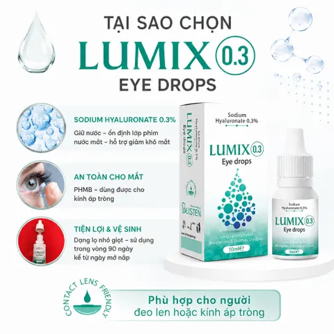 Lumix Eye Drops dung dịch nhỏ mắt hằng ngày hỗ trợ giảm khô, mỏi mắt