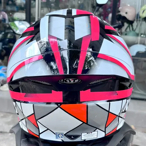 Nón Bảo Hiểm KYT TTR-JET 3/4 Tem Mosaic Fuxia Chính Hãng – Kính Dài, Kính Âm, Chuẩn ECE 22.06