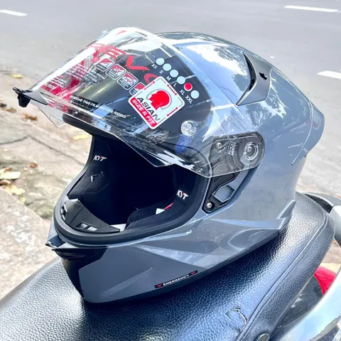 Nón Bảo Hiểm Fullface KYT TT-Revo Màu Xi măng Bóng Chính Hãng – Form Nhỏ Ôm Đầu, Thiết Kế Thể Thao