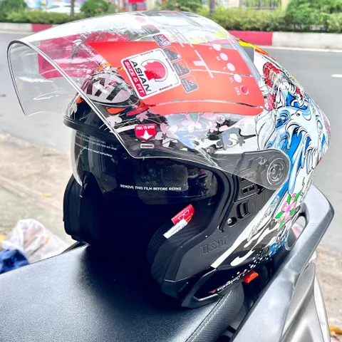 Nón Bảo Hiểm KYT TTR-JET 3/4 Tem Nishikigoi Chính Hãng – Kính Dài, Kính Âm, Chuẩn ECE 22.06