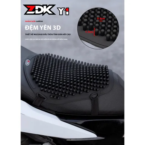 Đệm lót yên Cao Su gắn xe máy bao êm,thoáng mát-Nệm Yên Xe Cao Su ZDK Y1-Đệm Silicon Lót Yên Xe Máy