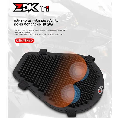 Đệm lót yên Cao Su gắn xe máy bao êm,thoáng mát-Nệm Yên Xe Cao Su ZDK Y1-Đệm Silicon Lót Yên Xe Máy