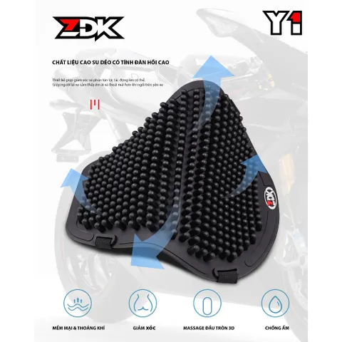 Đệm lót yên Cao Su gắn xe máy bao êm,thoáng mát-Nệm Yên Xe Cao Su ZDK Y1-Đệm Silicon Lót Yên Xe Máy