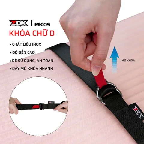 Dây Đai Đa Năng ZDK MK05, Dây Ràng Hành Lý, Cố Định Đồ Đạc, Dây Poly Bóng Chắc Chắn, Khóa Chữ D Inox