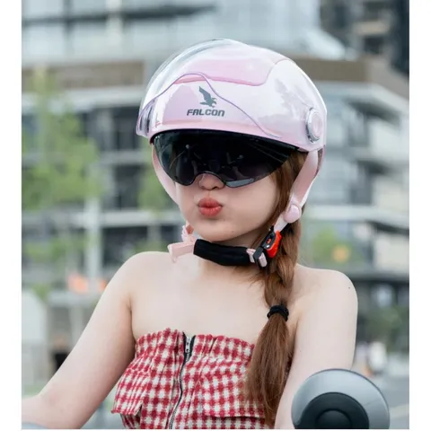 Mũ Bảo Hiểm-Nón Bảo Hiểm Nửa Đầu POC Falcon BEE Màu Hồng Bóng Cực Dễ Thương
