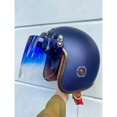 Combo Nón bảo hiểm 3/4 Royal M20C màu xanh mực lên kính rời - Mũ bảo hiểm chính hãng