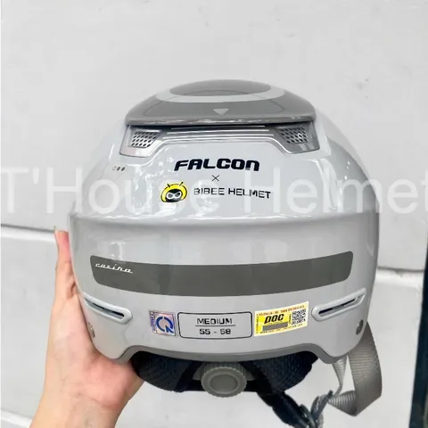 Mũ Bảo Hiểm-Nón Bảo Hiểm Nửa Đầu POC Falcon BEE Mới Nhất 2024 Màu Xám Xĩ Măng Bóng Unisex Hiện Đại