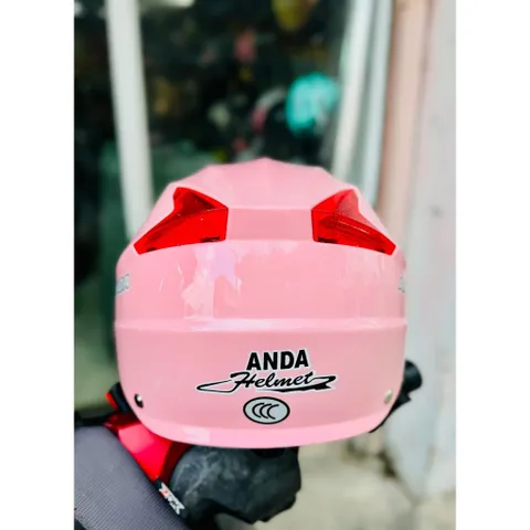 Mũ Bảo Hiểm Nửa Đầu ANDA HELMET Màu Hồng Bóng, Bảo Hành Chính Hãng 1 Năm [Tặng tem ]