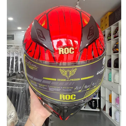 Mũ Bảo Hiểm-Nón Bảo Hiểm Fullface ROC 05 V6 Đỏ Hàng Chính Hãng