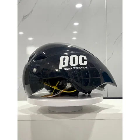 Nón thể thao POC 01 màu đen vân kim cương có kèm kính và tặng bộ lót rời