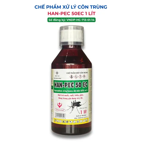 Hanpec 50ec 1 lít-  Hanvet – thành phần permethrin 50% – chế phẩm kiểm soát muỗi, ruồi, kiến, gián