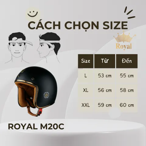 Mũ bảo hiểm-Nón bảo hiểm 3/4 Royal M20C màu xanh ngọc xám-lót tháo rời dễ dàng vệ sinh