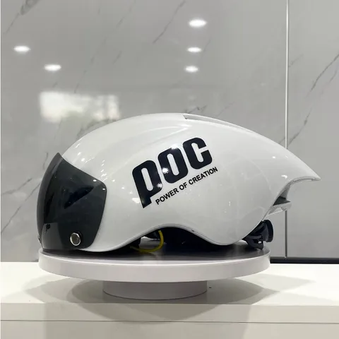 Mũ Bảo Hiểm POC Siêu Ngầu - Nón Thể Thao POC 01 Màu Trắng Chữ Đen Có Kèm Kính và Tặng Bộ Lót Rời