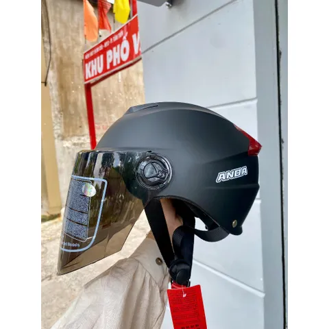 Nón Bảo Hiểm-Mũ Bảo Hiểm Nửa Đầu ANDA HELMET Chính Hãng Kính Dài, Nhiều Màu[Tặng tem ]