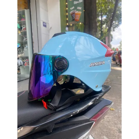 Nón Bảo Hiểm-Mũ Bảo Hiểm Nửa Đầu ANDA HELMET Chính Hãng Kính Dài, Nhiều Màu[Tặng tem ]
