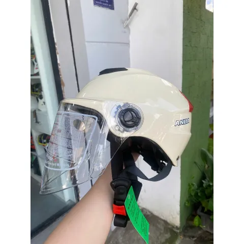 Nón Bảo Hiểm-Mũ Bảo Hiểm Nửa Đầu ANDA HELMET Chính Hãng Kính Dài, Nhiều Màu[Tặng tem ]
