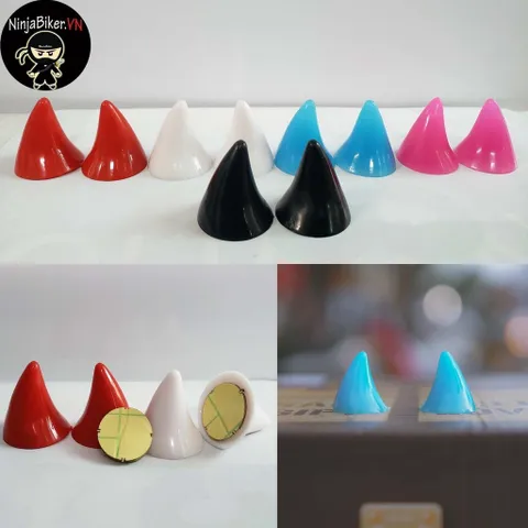 SỪNG NHỌN MINI GẮN NÓN BẢO HIỂM NHIỀU MÀU