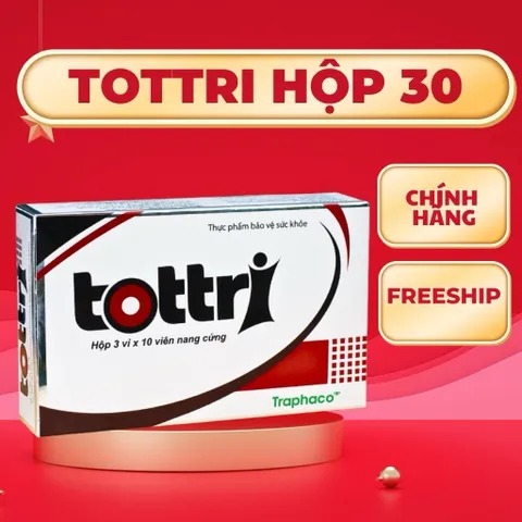 Viên uống Traphaco Tottri hỗ trợ làm co các búi trĩ, bền vững thành mạch (Hộp 30 viên)