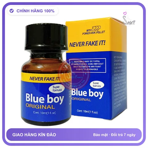Popper Blue Boy Original 10ml chính hãng - chai 10ml, hàng chuẩn nhập khẩu, nắp kín không bay hơi - giao hàng che tên kín đáo