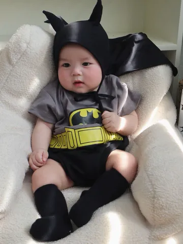 Hàng QC - Áo liền thân bodysuit kèm mũ và tất siêu nhân batman người dơi (ảnh thật)