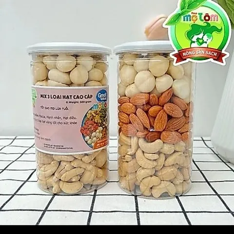 500gram Mix 3 Loại Hạt Nguyên Vị ( Macca, Hạnh Nhân, Điều )
