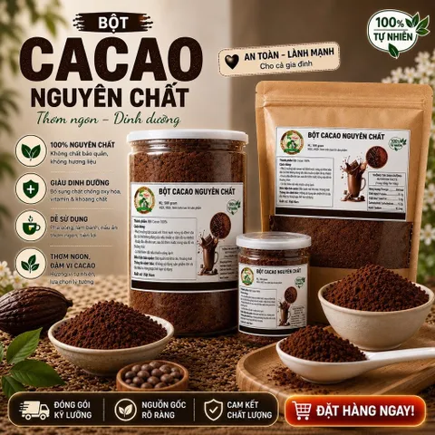 COMBO 5KG Bột Cacao Nguyên Chất (Sánh,Mịn,Đậm vị hàng chuẩn loại 1) Shop Mẹ Tôm