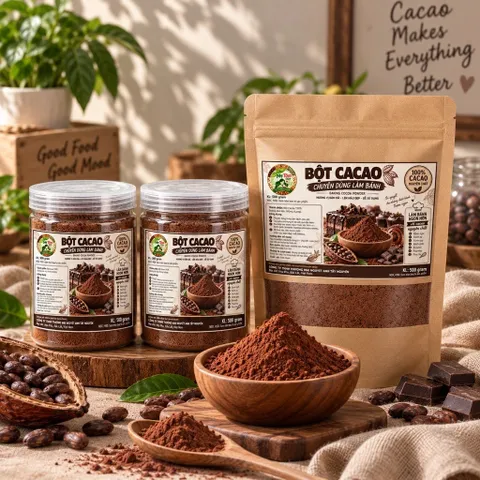 Bột CaCao (LÀM BÁNH) Nguyên chất Không Đường ( Pha uống vẫn ngon nhưng sẽ k sánh mịn )