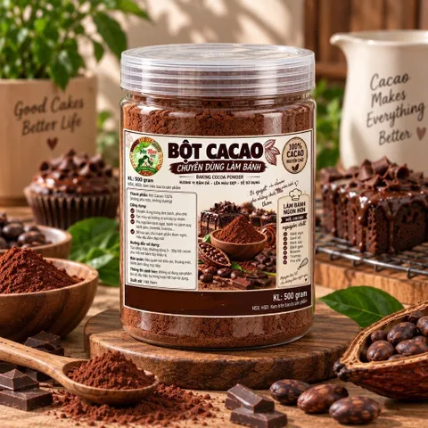 Bột CaCao (LÀM BÁNH) Nguyên chất Không Đường ( Pha uống vẫn ngon nhưng sẽ k sánh mịn )