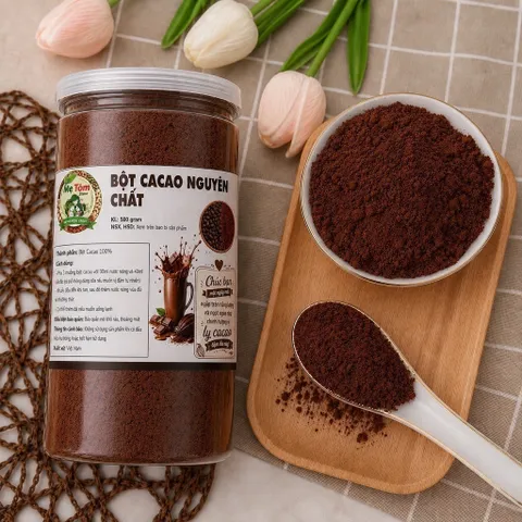 500gram Cacao Nguyên Chất Không Đường nhà Mẹ Tôm store hàng loại 1