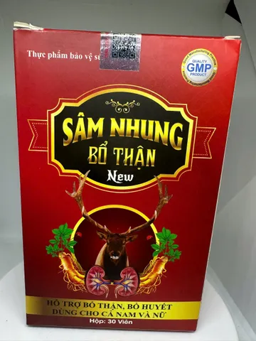 Sâm Nhung Bổ Thận Nam Nữ giúp Bổ Thận td, Tăng Cường Sức khoẻ, Mỏi Gối, Tiểu Đêm - Hộp 30 viên