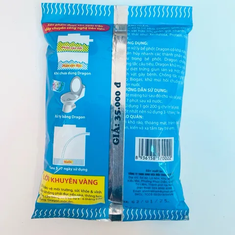 Giá sỉ(Mua 10 tặng 2) Gói sinh học DRAGON 200g xử lý bể phốt, khử mùi hôi, tiêu cặn bã,… bồn cầu, nhà vệ sinh