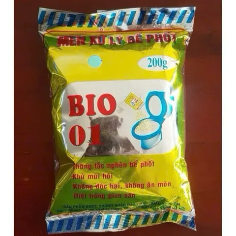 Giá sỉ(Mua 10 tặng 2) Gói men BIO 01 xử lý cặn bã, phòng tắc nghẽn, diệt trứng giun, khử mùi hôi bồn cầu
