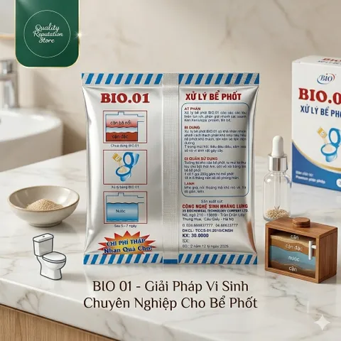 Giá sỉ 1 thùng(50 gói tặng 10) Men vi sinh BiO 01 diệt trứng giun, chống đầy bồn cầu, làm tiêu cặn bã,... gói 200g