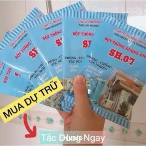Combo(Mua 10 tặng 1) Gói thông đường ống, cống, bồn rửa mặt, chén bát 100g