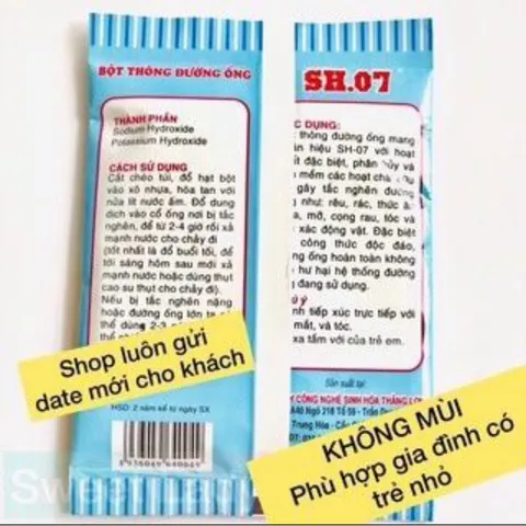 Combo(Mua 10 tặng 1) Gói thông đường ống, cống, bồn rửa mặt, chén bát 100g
