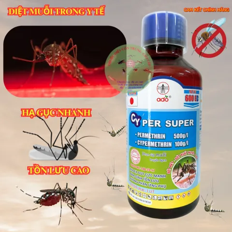(Chính hãng) Thuốc diệt Muỗi CYPER SUPER 600EC - 1 lít - diệt và phòng trừ hữu hiệu các loại muỗi - hạ gục nhanh
