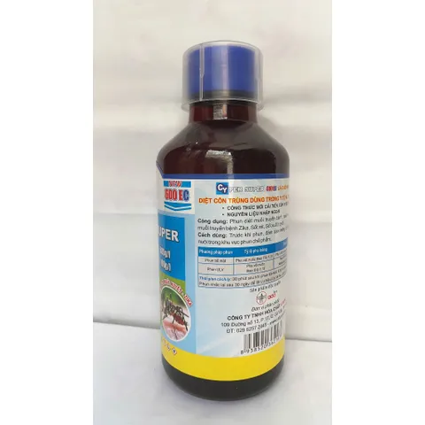 (Chính hãng) Thuốc diệt Muỗi CYPER SUPER 600EC - 1 lít - diệt và phòng trừ hữu hiệu các loại muỗi - hạ gục nhanh