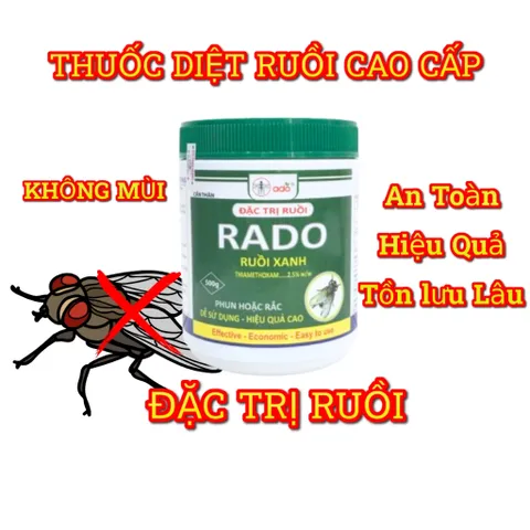 (Chính hãng) Thuốc Diệt Ruồi RADO hũ 500gr - chuyên diệt các loại Ruồi: Ruồi Cánh Bướm, Ruồi Giấm, Ruồi Xanh, Ruồi Cống